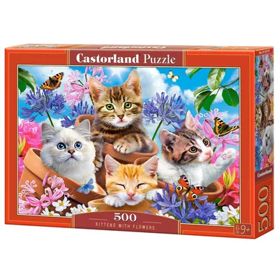 Castor Puzzle 500 elementów Kotki w kwiatach