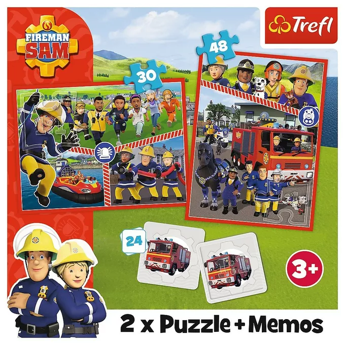 Trefl Puzzle 2w1 memos Drużyna Strażaka Sama