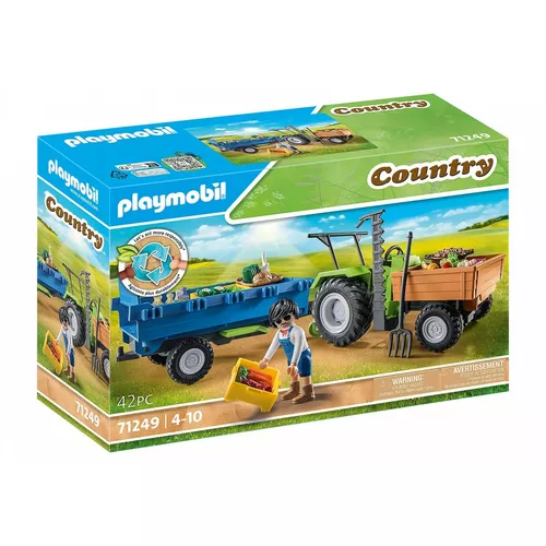 Playmobil Zestaw Country 71249 Traktor z przyczepą