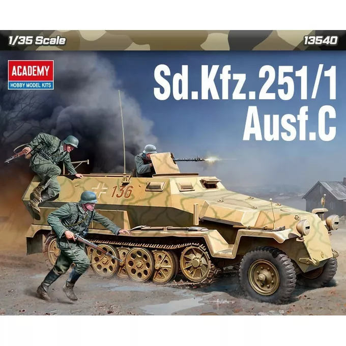 Academy Model plastikowy Pojazd opancerzony SD.Kfz.251/1 Ausf.C 1/35