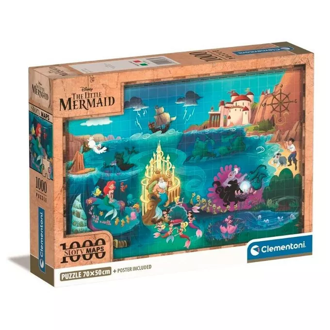 Clementoni Puzzle 1000 elementów Compact Disney Maps Little Mermaid