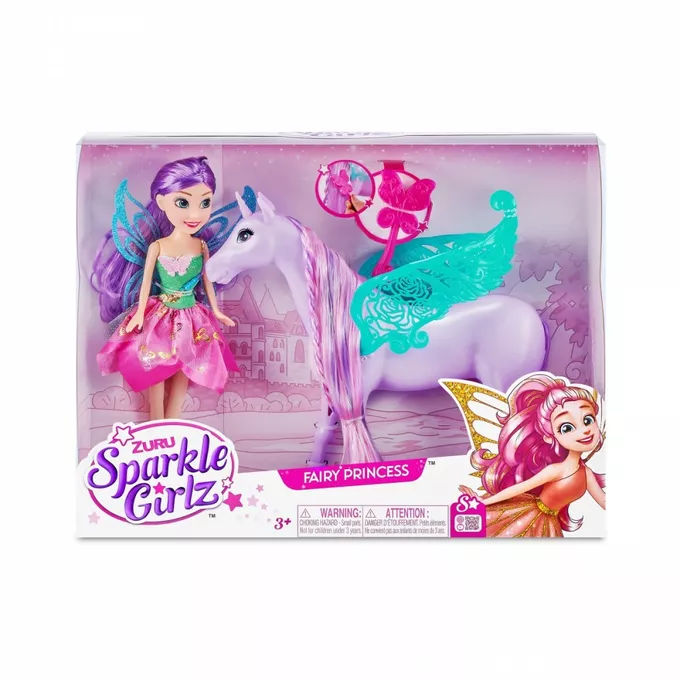 ZURU Sparkle Girlz Lalka Wróżka z koniem jednorożcem 10.5 cm zestaw