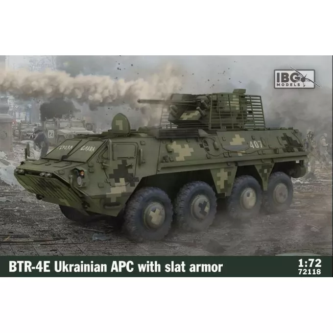 Ibg Model plastikowy BTR-4E Ukrainian APC with slat armor 1/72