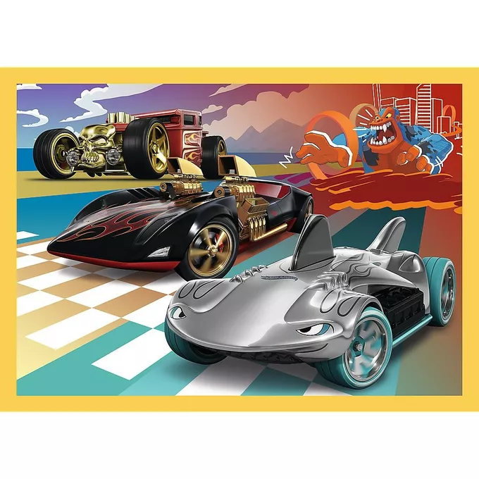 Trefl Puzzle 4w1 Hot Wheels pojazdy