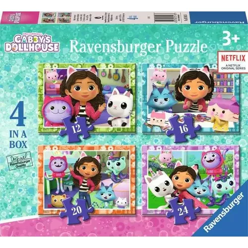 Ravensburger Polska Puzzle 4w1 Koci Domek Gabi 12/16/20/24 elementy