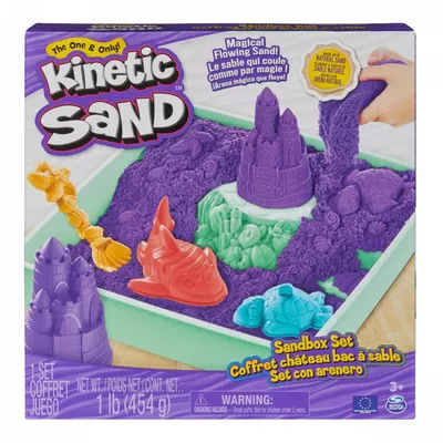 Spin Master Piasek kinetyczny Kinetic Sand Zestaw Piaskownica Fioletowy