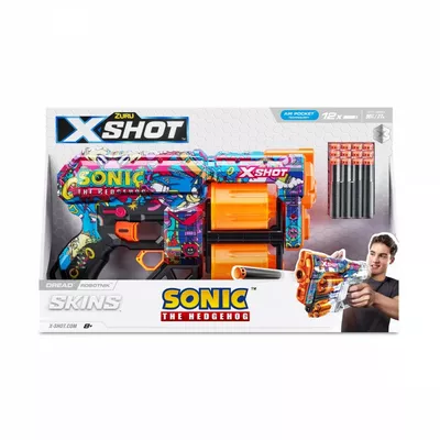 ZURU X-Shot Wyrzutnia Skins Dread Sonic 12 strzałek Robotnik