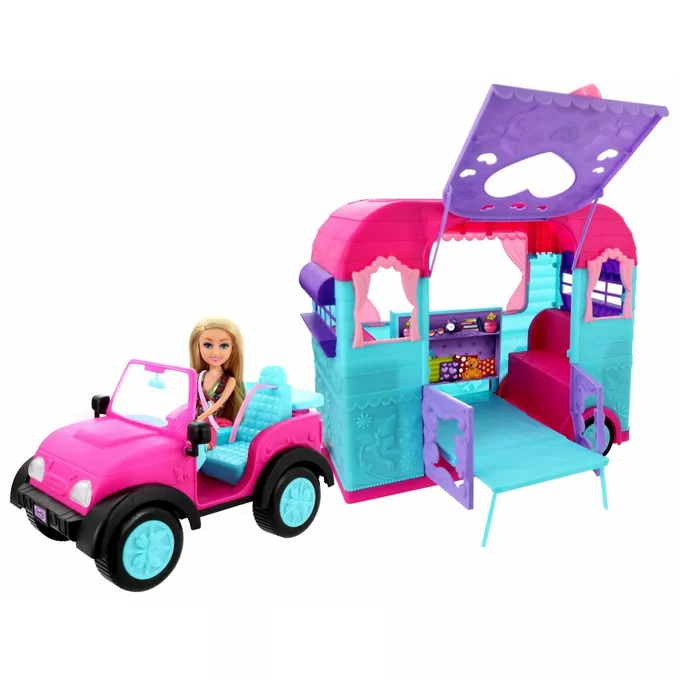 ZURU Sparkle Girlz Lalka 10.5 cala Jeep z przyczepą kempingową