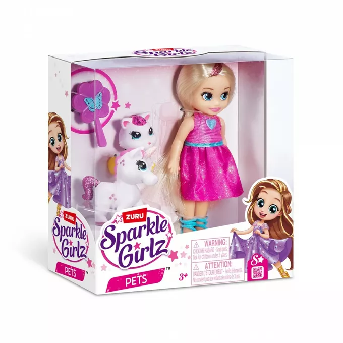 ZURU Sparkle Girlz Lalka Księżniczka 4,7 cala ze zwierzątkami