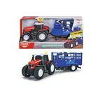 Dickie Pojazd FARM Massey Ferguson traktor z przyczepą, 26 cm