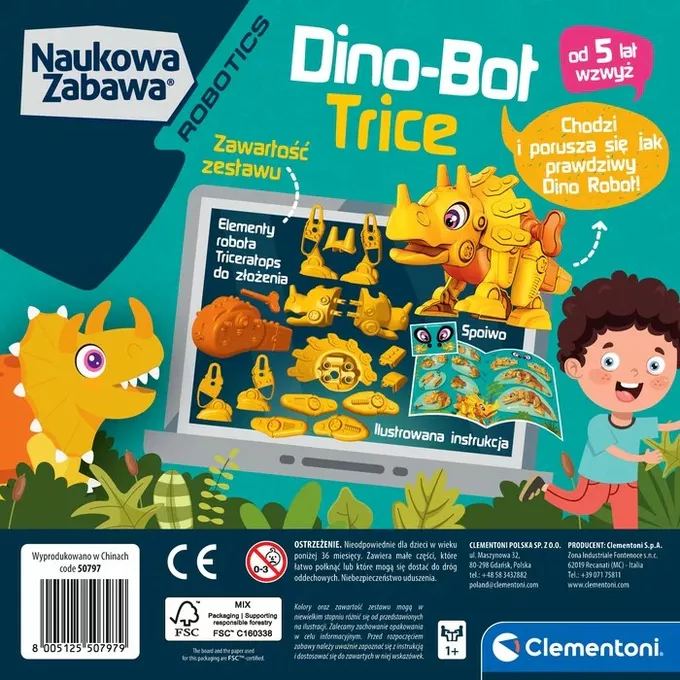 Clementoni Zestaw konstrukcyjny Dinobot Triceratops