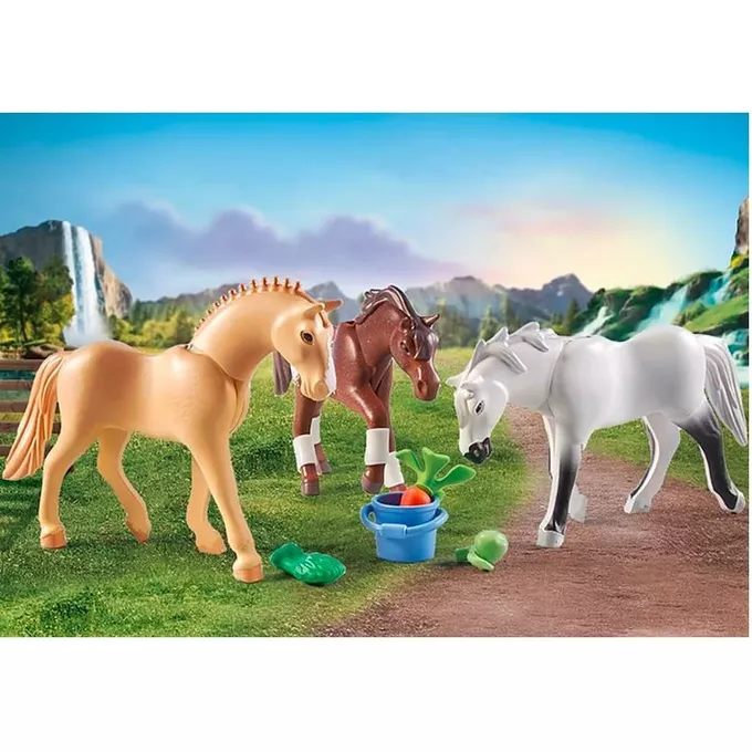 Playmobil Zestaw z figurkami Horses 71356 3 konie: Morgan, Quarter Horse i Angloar