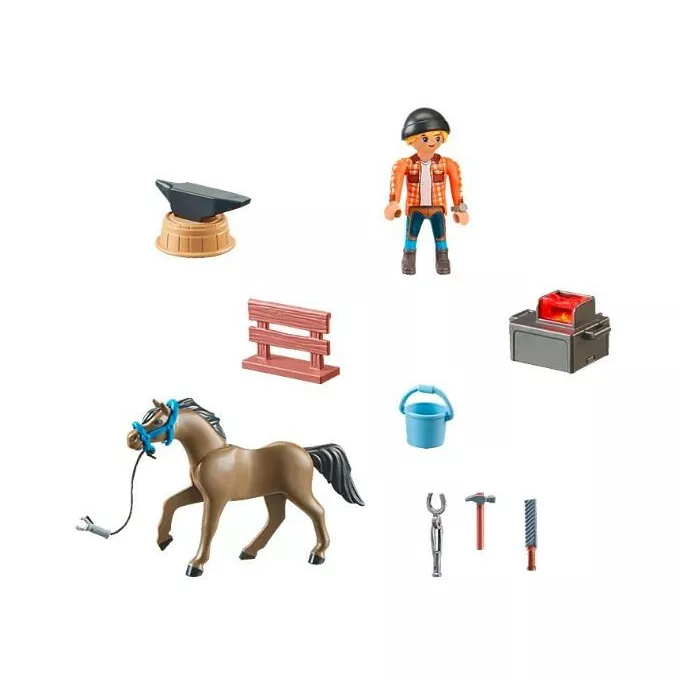 Playmobil Zestaw z figurkami Horses 71357 Kowal Ben i Achilles