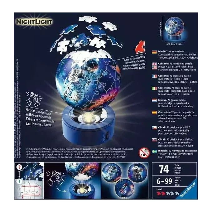 Ravensburger Polska Puzzle 3D Świecąca kula Astronauta