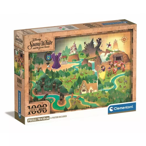 Clementoni Puzzle 1000 elementów Compact Story Maps Królewna Śnieżka