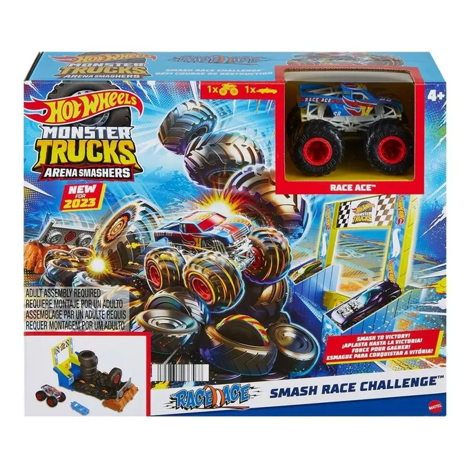 Hot Wheels Zestaw Monster Trucks Arena Smashers Race Ace Wieża opon