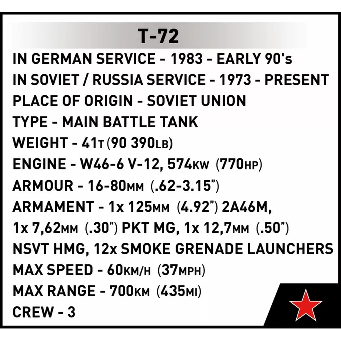 Cobi Klocki Klocki Armed Forces T-72 (East Germany/Soviet)