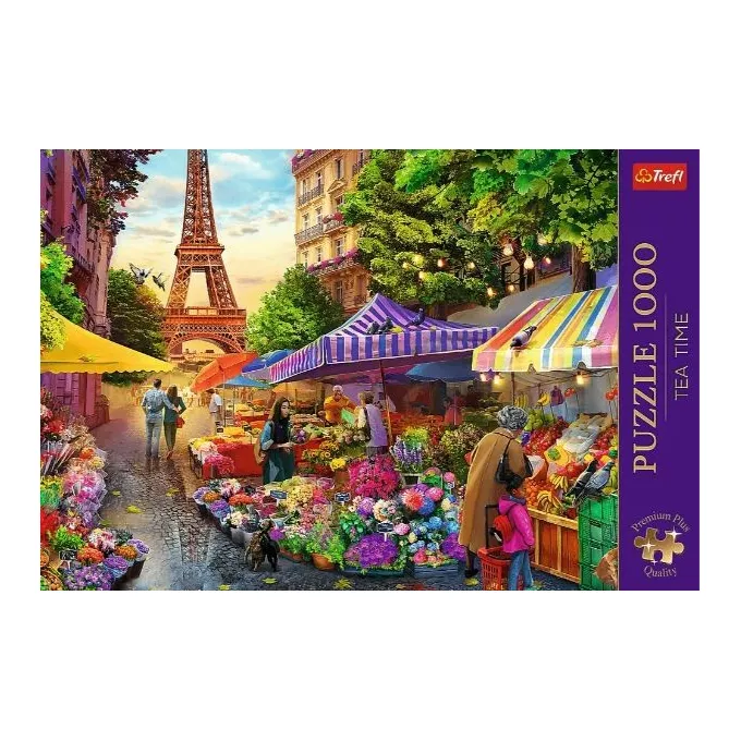 Trefl Puzzle 1000 elementów Premium Plus Quality Targ kwiatowy, Paryż