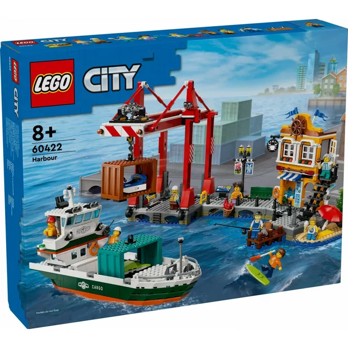 LEGO Klocki City 60422 Nadmorski port ze statkiem towarowym