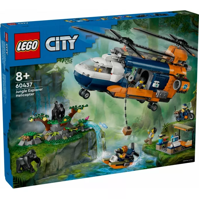 LEGO Klocki City 60437 Helikopter badaczy dżungli w bazie