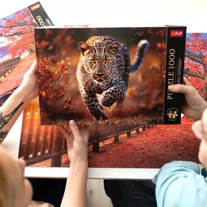 Trefl Puzzle 1000 elementów Premium Dziki Leopard