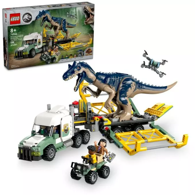 LEGO Klocki Jurassic World 76966 Dinomisje: ciężarówka do transportu allozaura