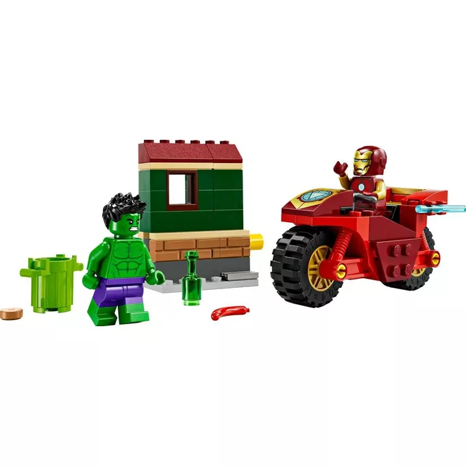 LEGO Klocki Marvel Super Heroes 76287 Iron Man z motocyklem i Hulk