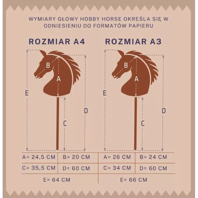 Tootiny Koń na kiju Hobby Horse HOPPIHORSE A3 beżowy