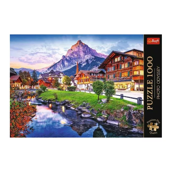 Trefl Puzzle 1000 elementów Premium Plus Quality Alpejskie miasteczko, Szwajcaria