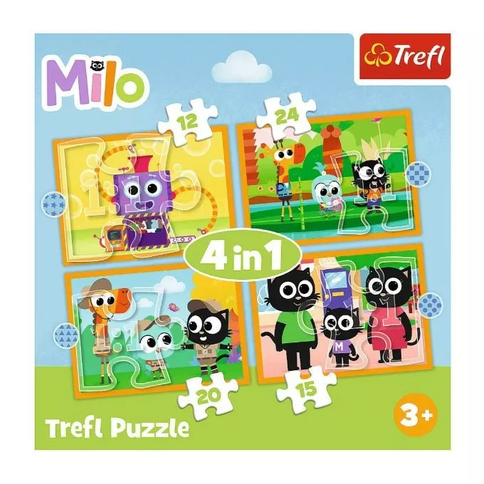 Trefl Puzzle 4w1 Poznaj Milo i jego przyjaciół