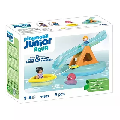 Playmobil Zestaw z figurkami Junior Aqua 71 687 Pływająca wyspa ze zjeżdżalnią