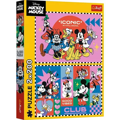 Trefl Puzzle 2x200 elementów Czas z przyjaciółmi Miki Donald