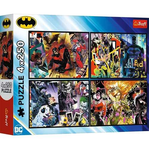 Trefl Puzzle 4x250 elementów Batman w akcji