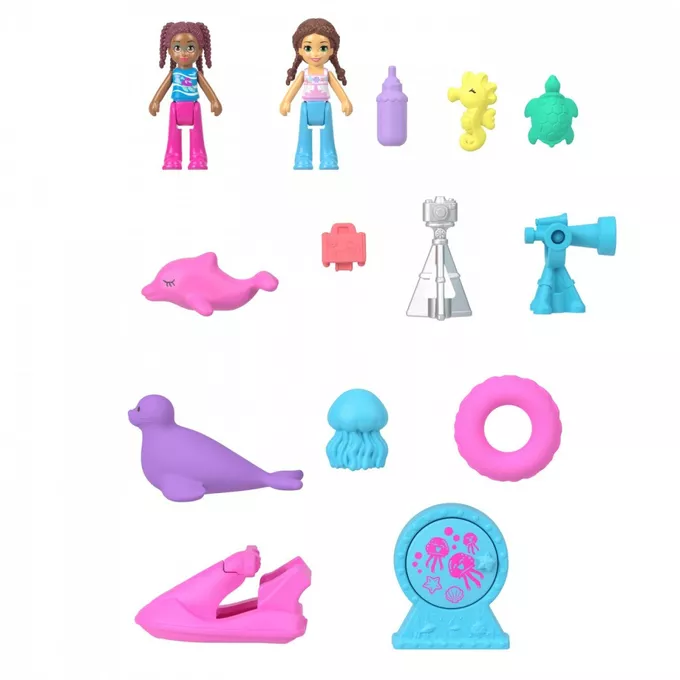 Mattel Zestaw figurek Polly Pocket Akwarium Delfina Zestaw kompaktowy