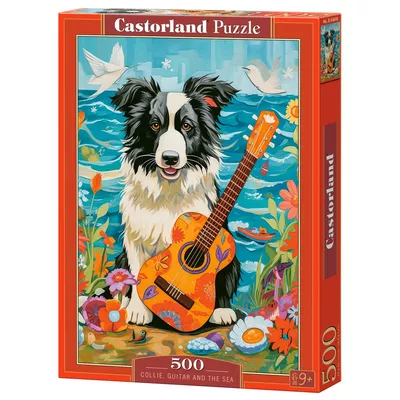 Castor Puzzle 500 elementów Pies Collie z gitarą