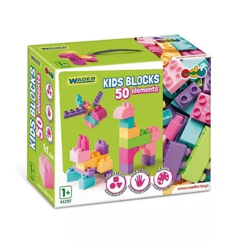 Wader Klocki Kids Blocks 50 elementów różowe