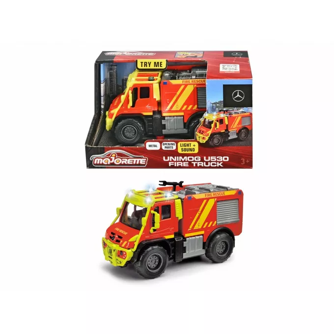 Majorette Pojazd Grand Series Straż pożarna Unimog U530, 13 cm