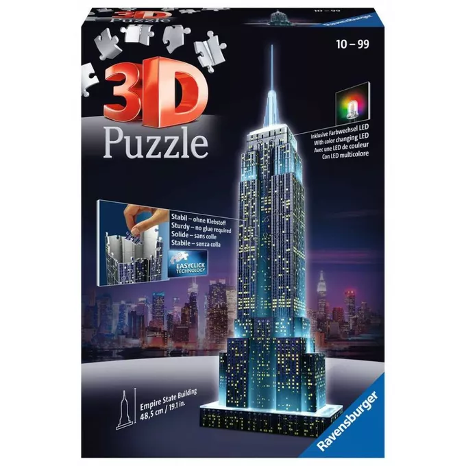 Ravensburger Polska Puzzle 3D Budynki nocą Empire State Building