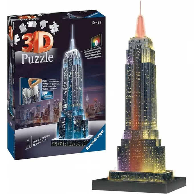 Ravensburger Polska Puzzle 3D Budynki nocą Empire State Building