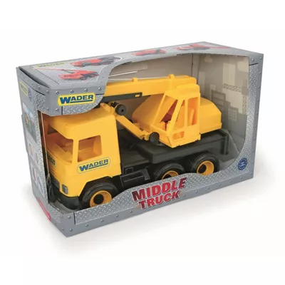 Wader Dźwig żółty 38 cm Middle Truck w kartonie