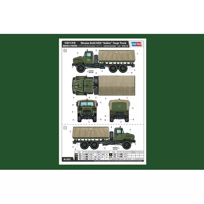 Hobby Boss Model plastikowy ukraińska ciężarówka KrAZ-6322 &quot;Żołnierz&quot;