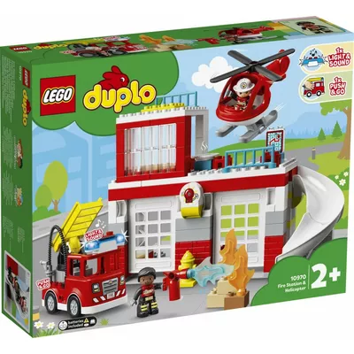 LEGO Klocki DUPLO 10970 Remiza strażacka i helikopter