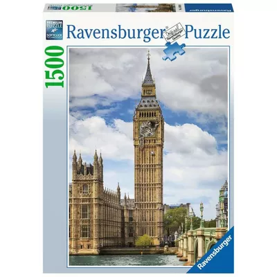 Ravensburger Polska Puzzle 1500 elementów Zabawny kot na zegarze Big Ben