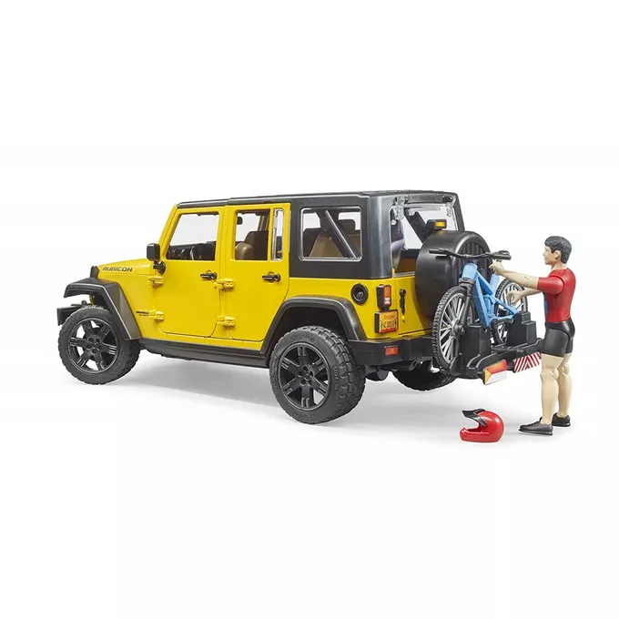 BRUDER Jeep Wrangler Rubicon z rowerem i figurką