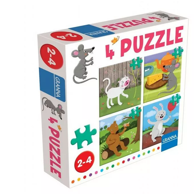 Granna Puzzle z myszką 4 ,6,9,12 elementów