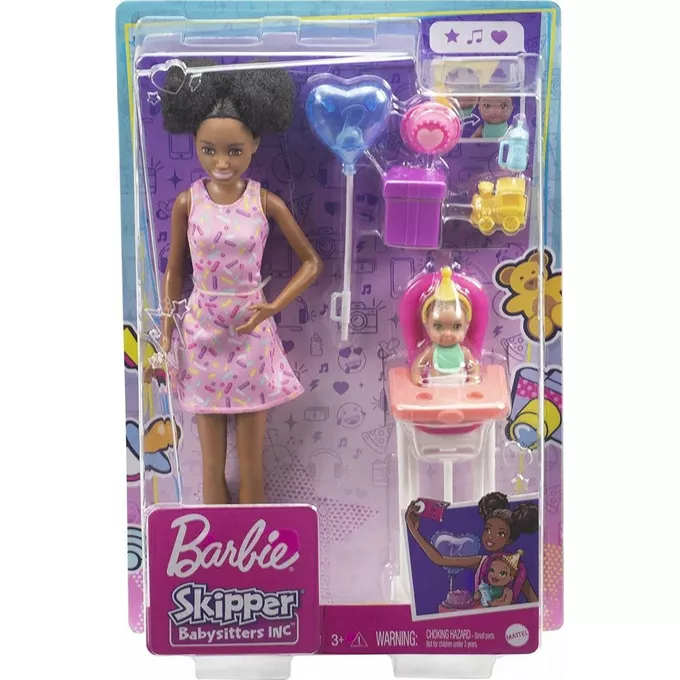 Lalka Barbie Skipper Klub Opiekunek Krzesełko Mini Urodziny GRP41