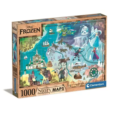 Puzzle 1000 elementów Story Maps Kraina Lodu