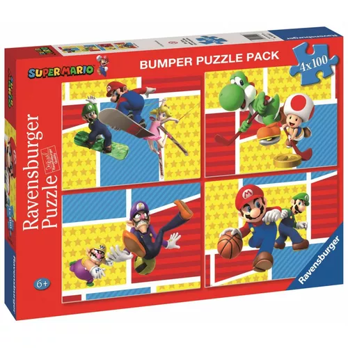 Ravensburger Polska Puzzle 4x100 elementów Super Mario