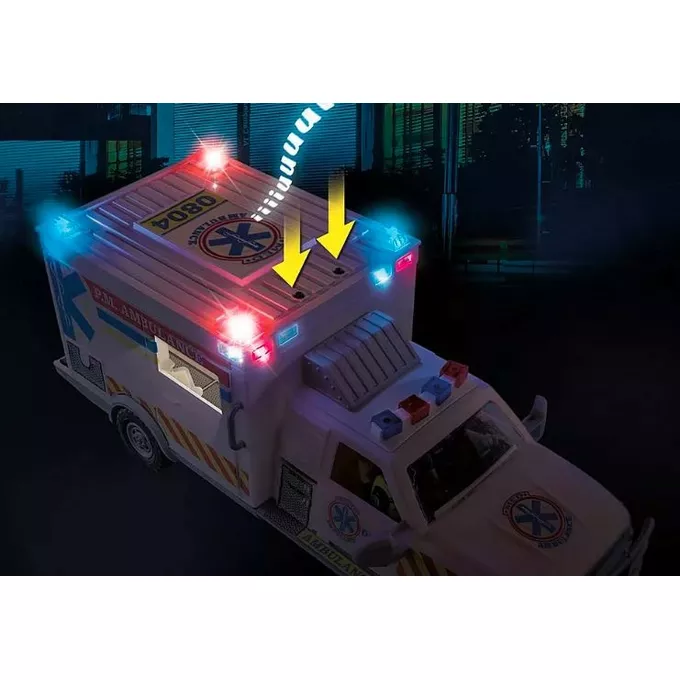 Playmobil Zestaw figurek City Action 70936 Ambulans pogotowia ratunkowego: US Ambulance