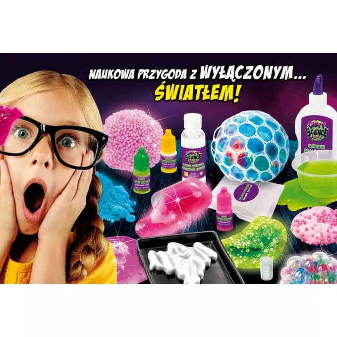 Lisciani Zestaw naukowy Crazy Science Slime w ciemności